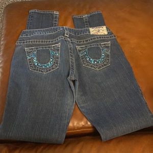 True Religion Rhinestone Straight Jeans